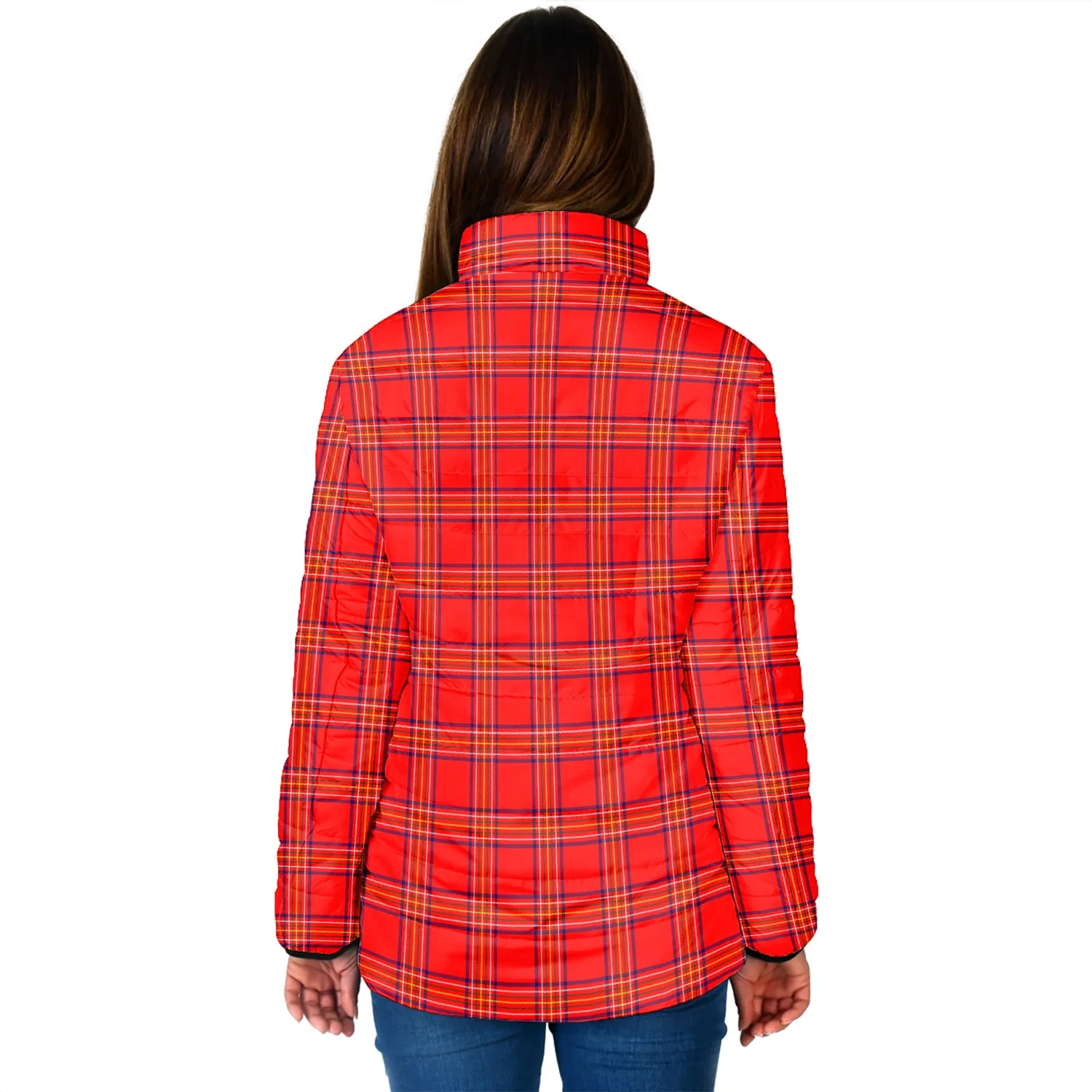 Burnett Modern Tartan Padded Jacket with Family Crest