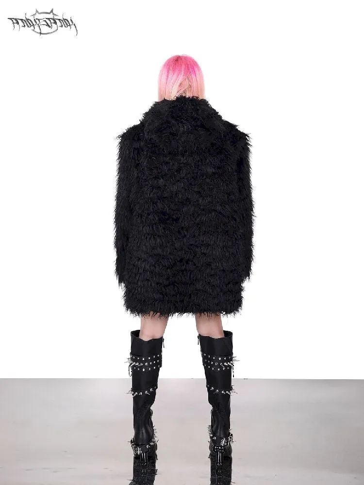 Cat Ear Demon Hooded Punk Fur Coat【s0000005702】