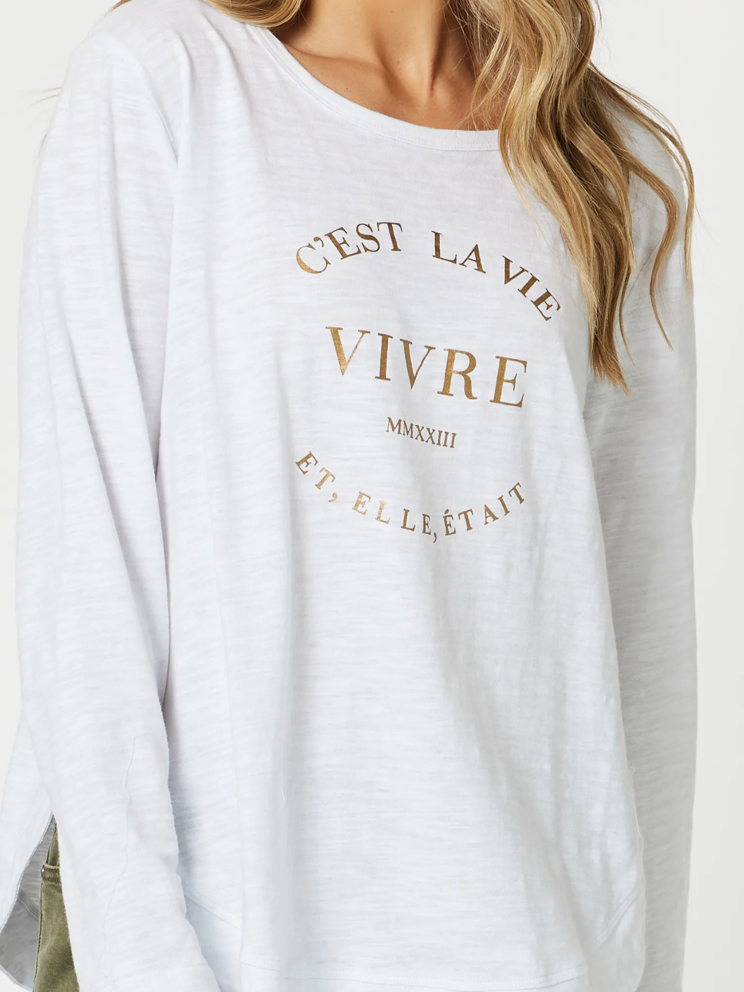 C'est La Vie T-Shirt - White/Rose