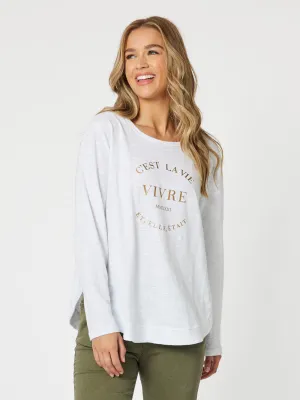 C'est La Vie T-Shirt - White/Rose