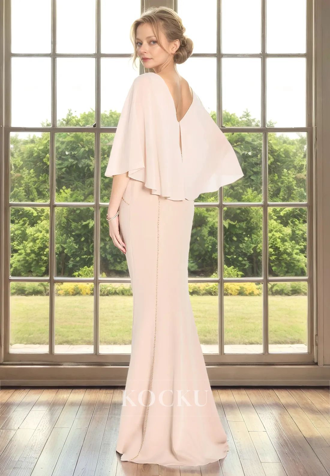 Classic & Timeless Backless Mermaid Cocktail Mother of the Bride Dress