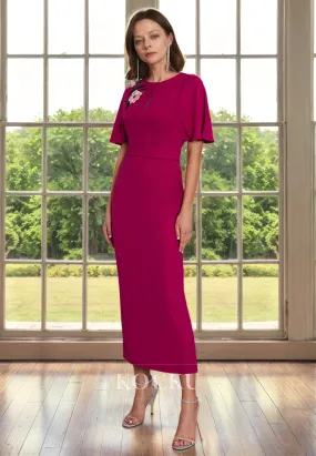 Classic & Timeless Short sleeves Sheath Cocktail Mother of the Bride Dress