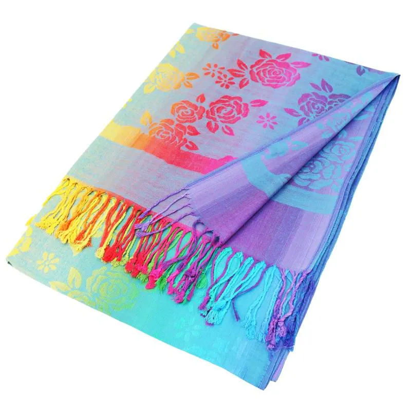 Colorful Rose Pashmina Shawls 066