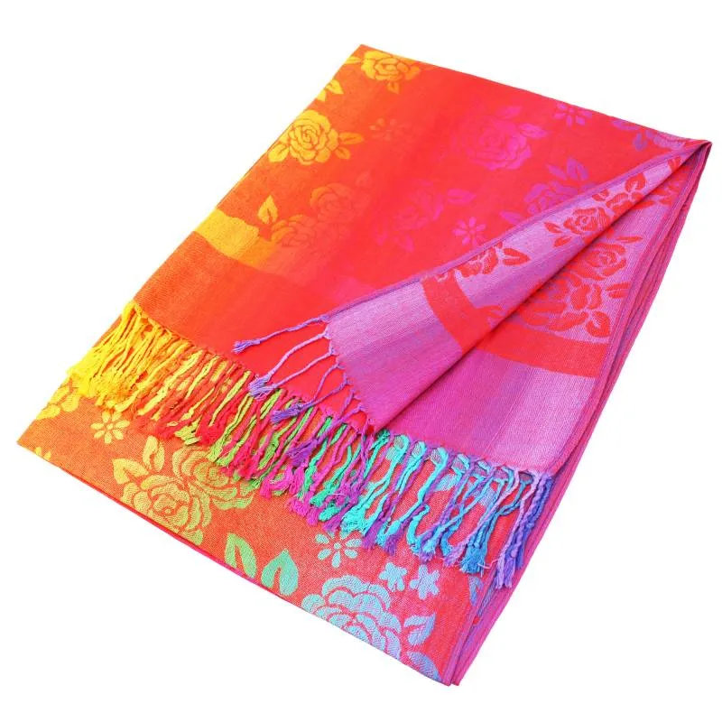 Colorful Rose Pashmina Shawls 066