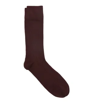 Corgi Solid Burgundy Dress Socks