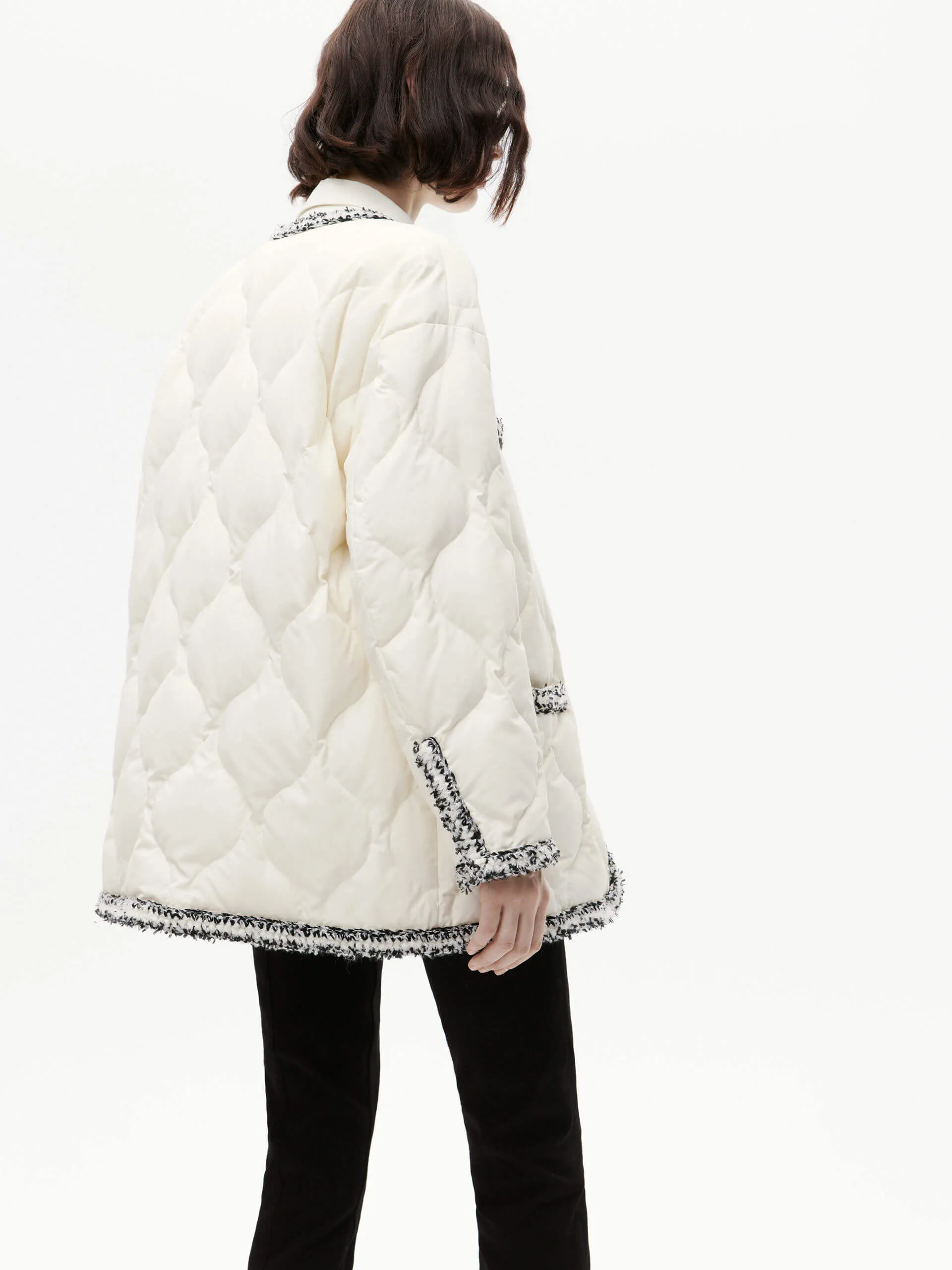 Crochet Detail Puffer Jacket