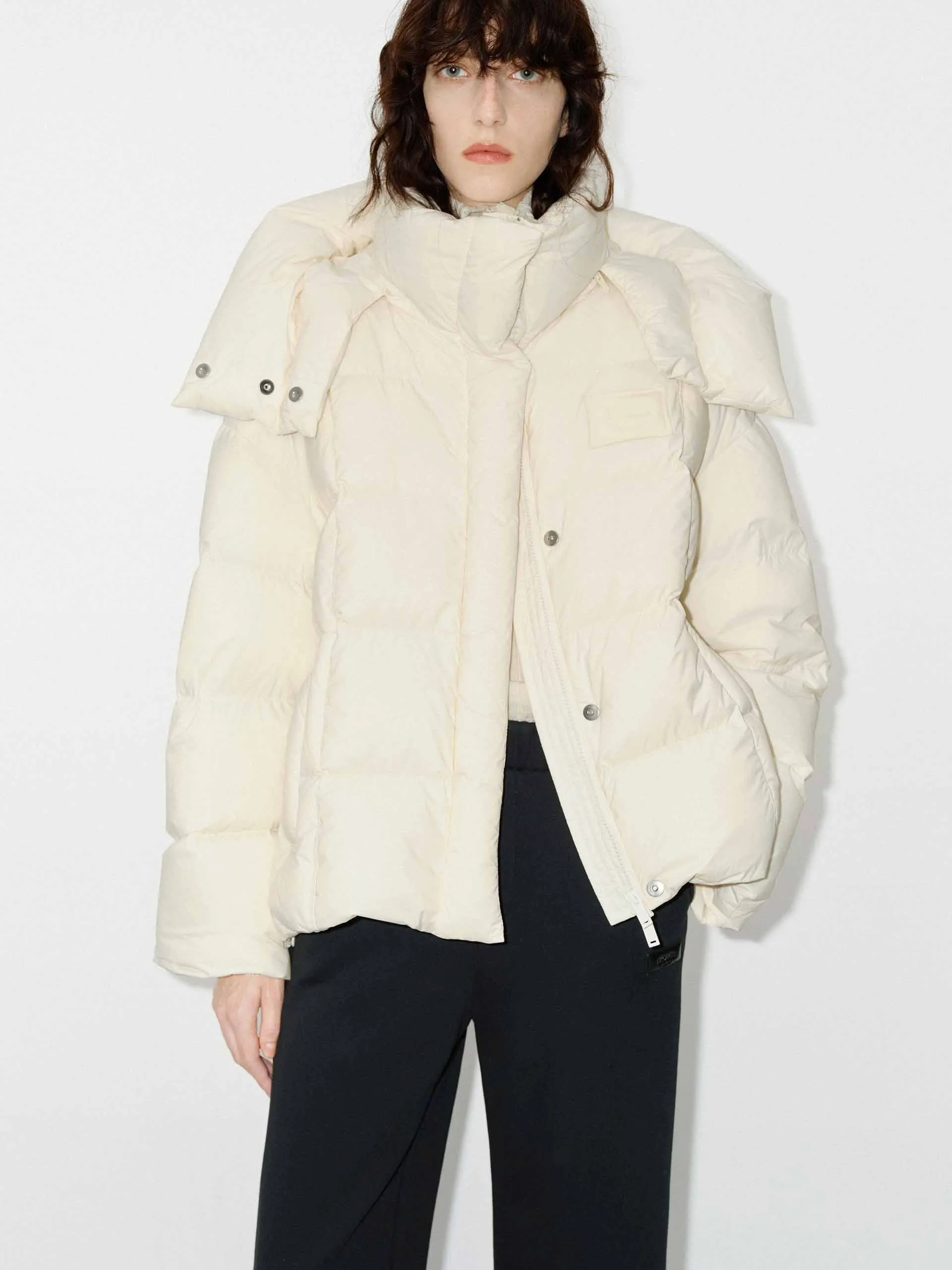 Cropped Hooded Puffer Jacket