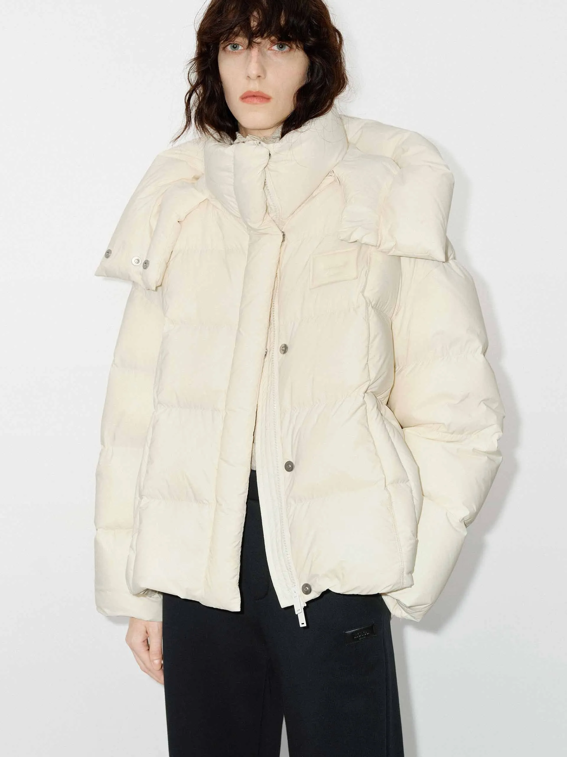 Cropped Hooded Puffer Jacket