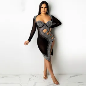 Curves in Glitter Plus Size Bodycon Dress