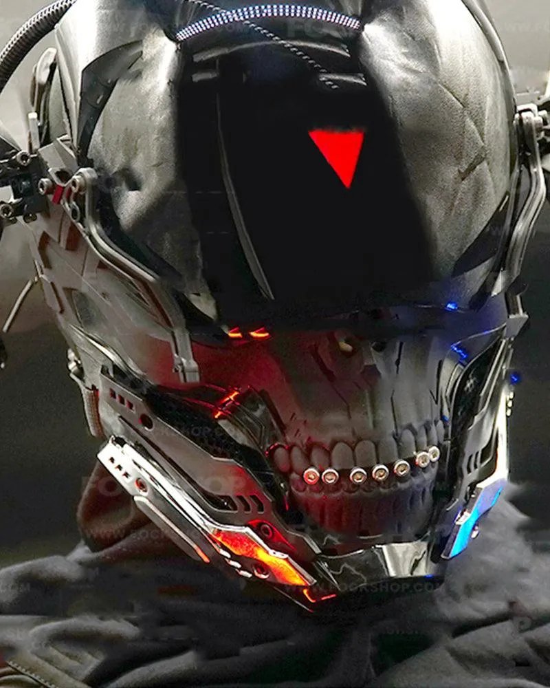 Cyberpunk LED Glowing Skull Mask| Cyberpunk Helmet