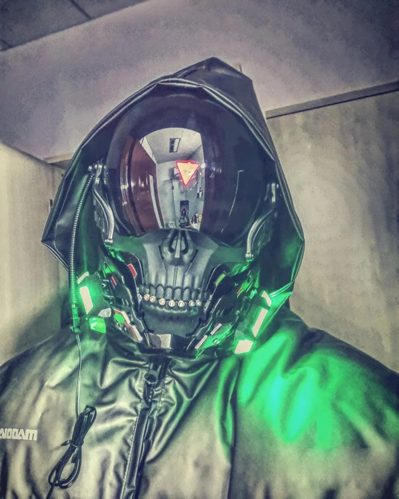 Cyberpunk LED Glowing Skull Mask| Cyberpunk Helmet