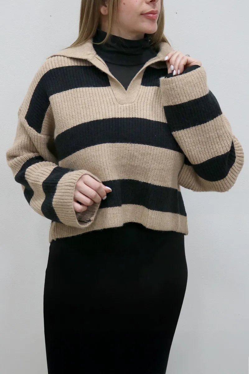 DANNA SWEATER (KHAKI/BLACK)