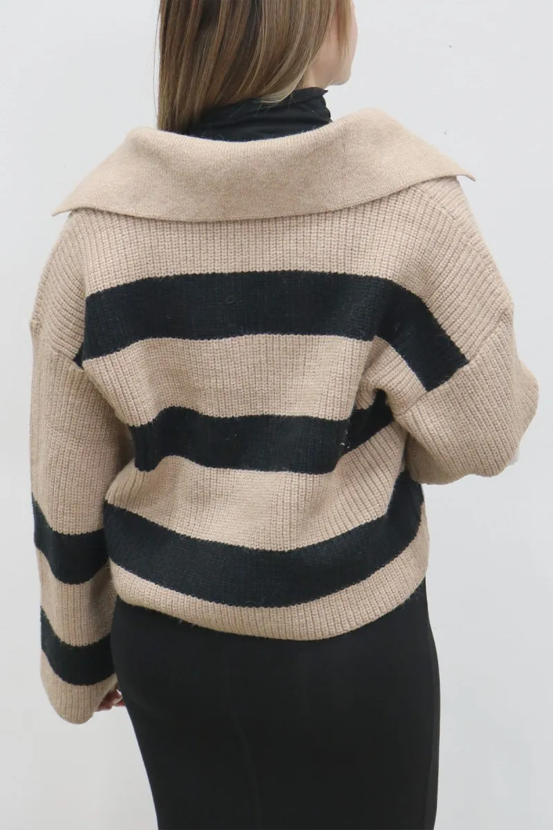 DANNA SWEATER (KHAKI/BLACK)