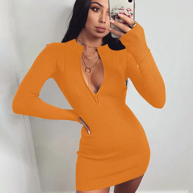 Deep V-neck Bodycon