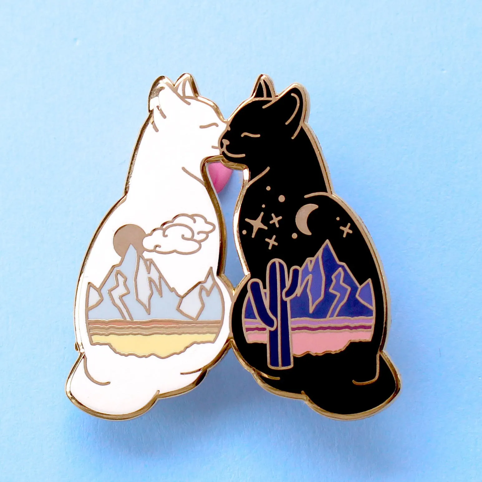 Desert Cats Enamel Pin