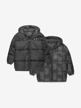 DKNY Girls Reversible Down Puffer Jacket in Black