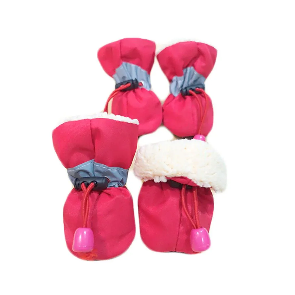 Dogs Winter Warm Shoes 4 PCS Set