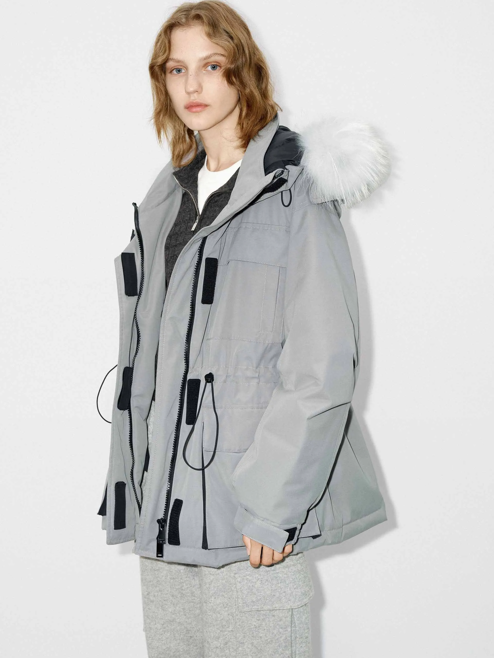 Drawstring Hooded Puffer Jacket