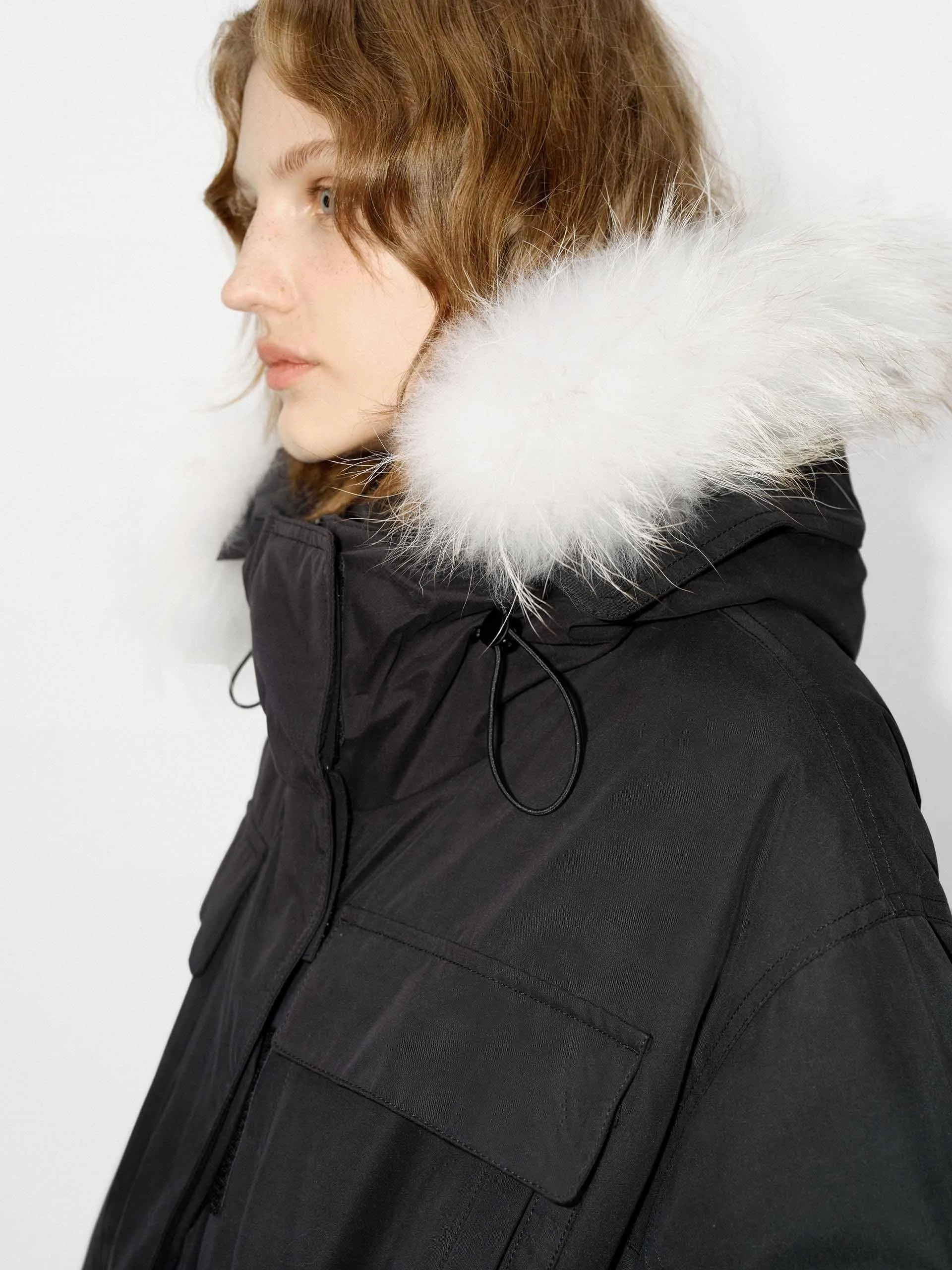 Drawstring Hooded Puffer Jacket