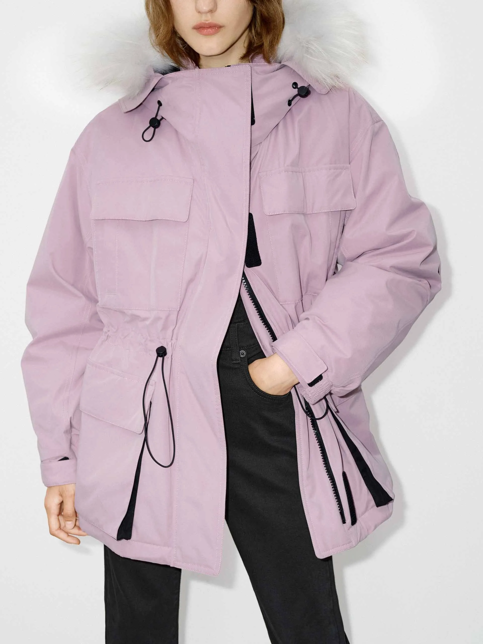 Drawstring Hooded Puffer Jacket