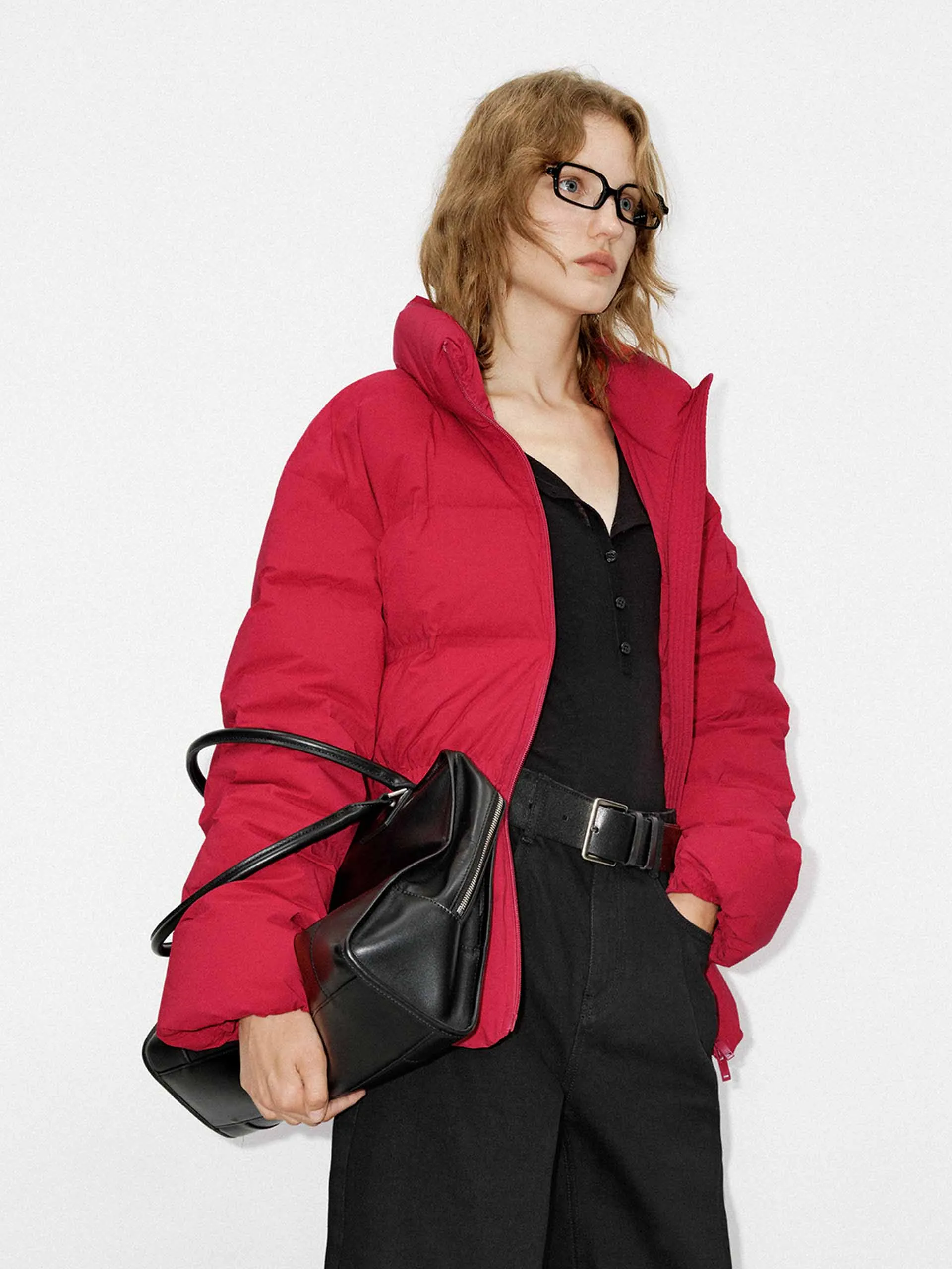 Drawstring Waist Down Jacket