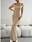 Elegant Women's Sweater Knit Maxi Dress