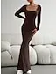 Elegant Women's Sweater Knit Maxi Dress