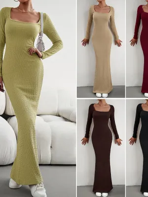 Elegant Women's Sweater Knit Maxi Dress