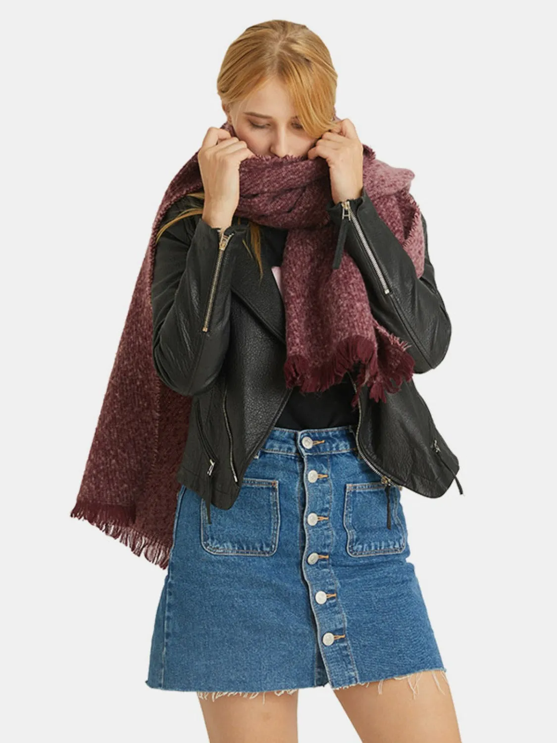 Elevate Your Style with Our Raw Hem Heathered Scarf