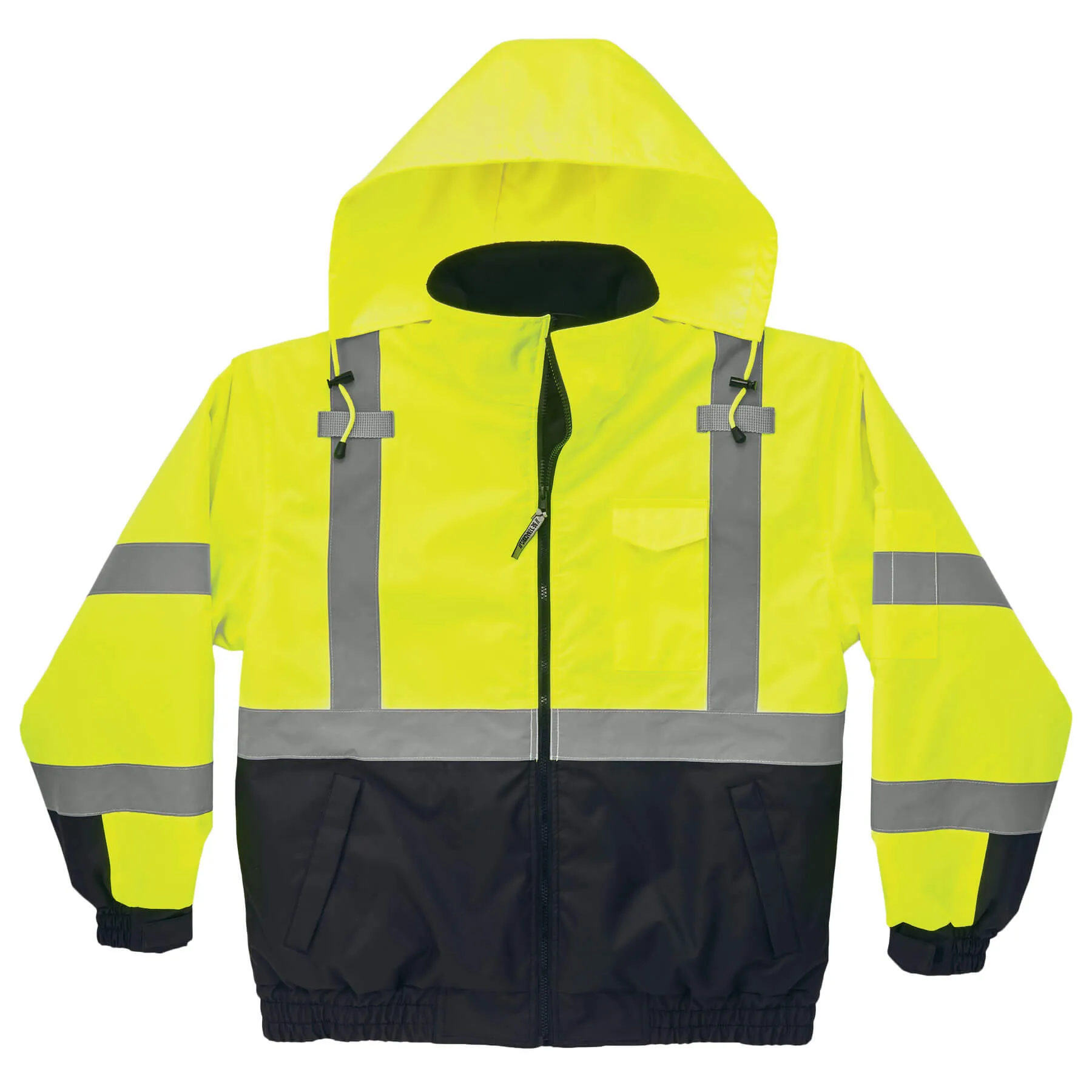 Ergodyne 25626 GloWear 8377 Type R Class 3 Quilted Bomber Jacket, 2XL, HV Lime