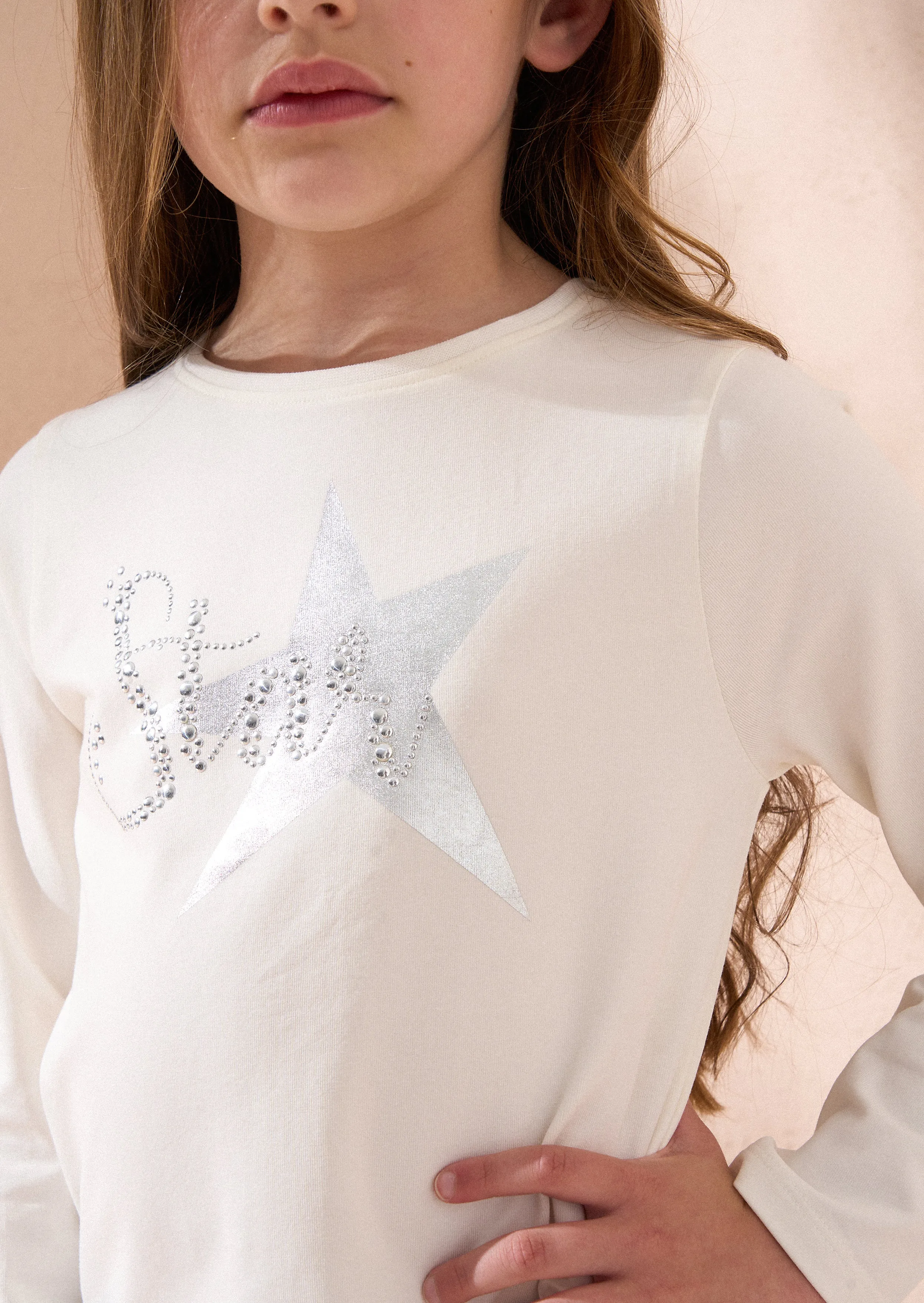 Erin Ivory Long Sleeve Star T