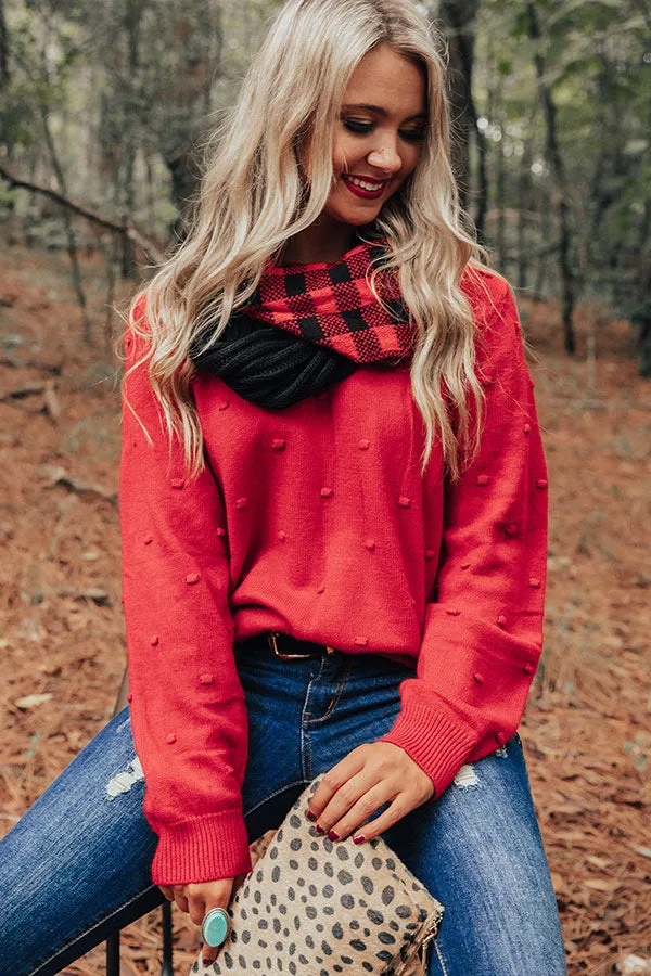 Favor The Cold Buffalo Check Infinity Scarf In Red