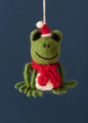 Felted Frog with Hat and Scarf