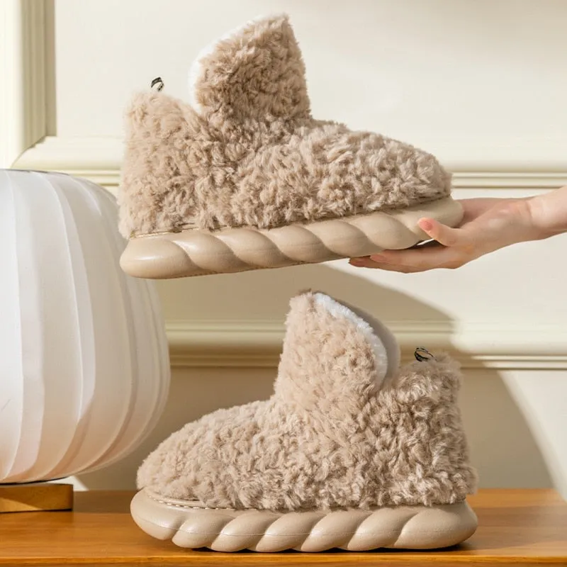 Fluffy Cozy Woman Warm Home Boots