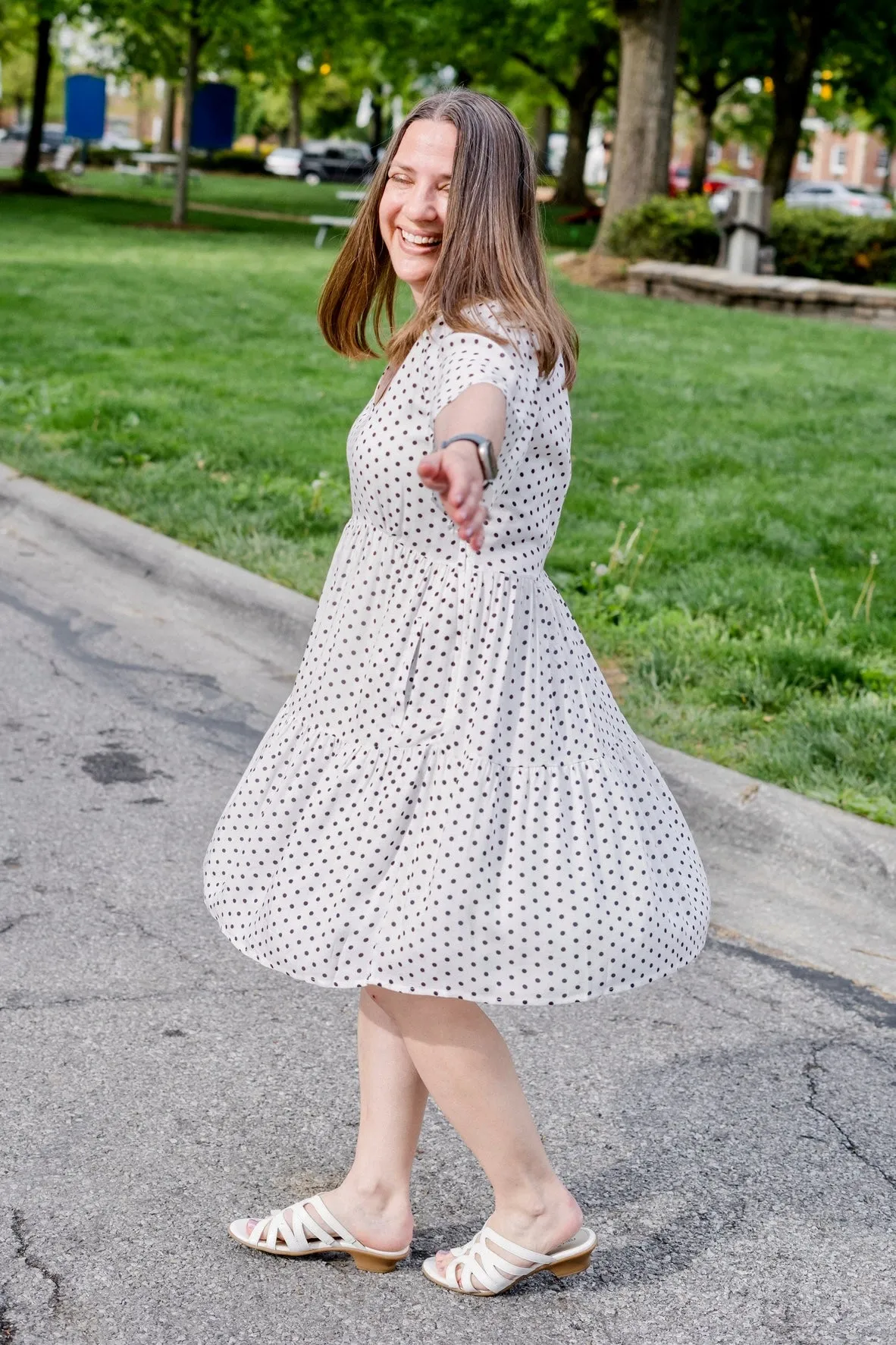 Flutter Sleeve Tiered Dress