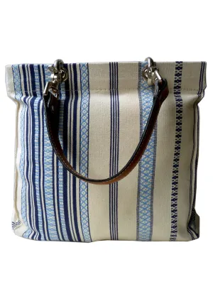 French Cotton Stripe Bags Blue And White