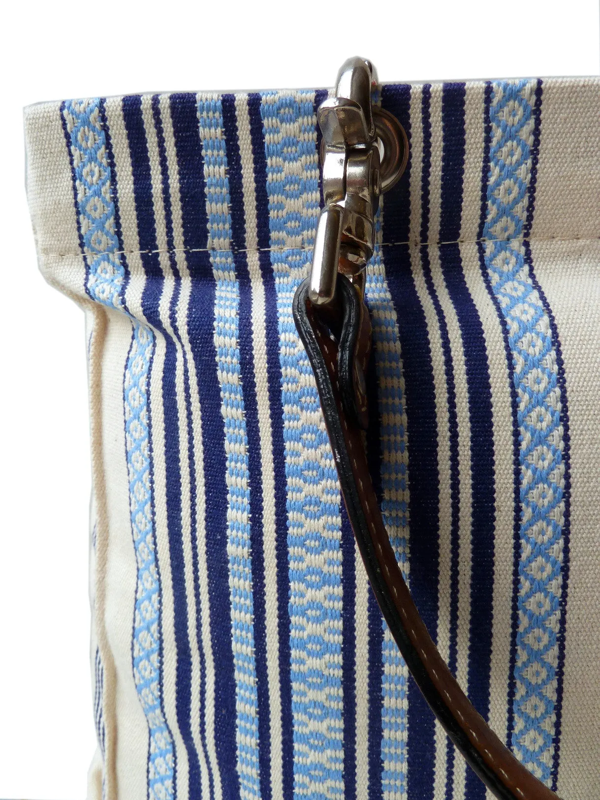 French Cotton Stripe Bags Blue And White