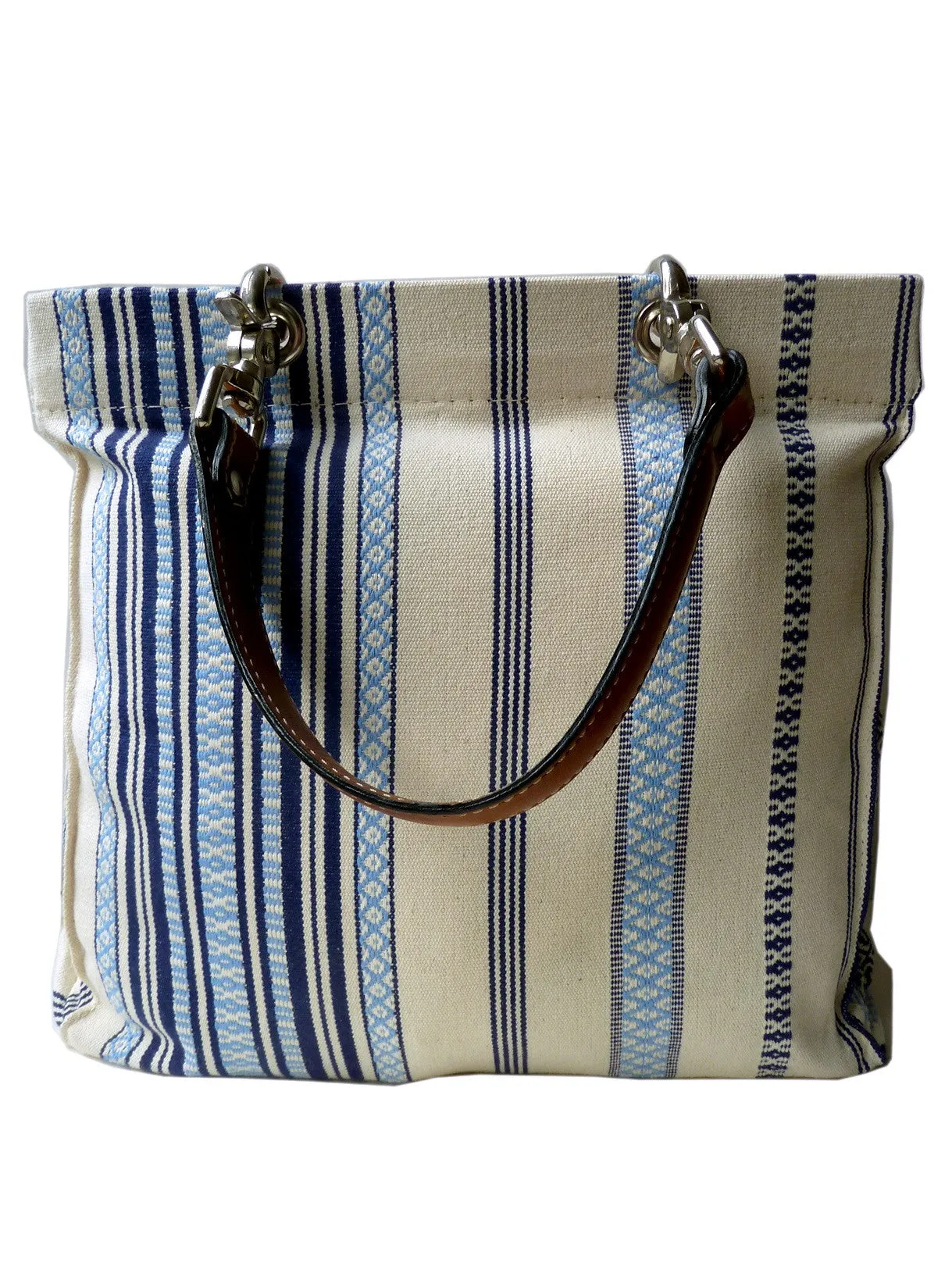 French Cotton Stripe Bags Blue And White