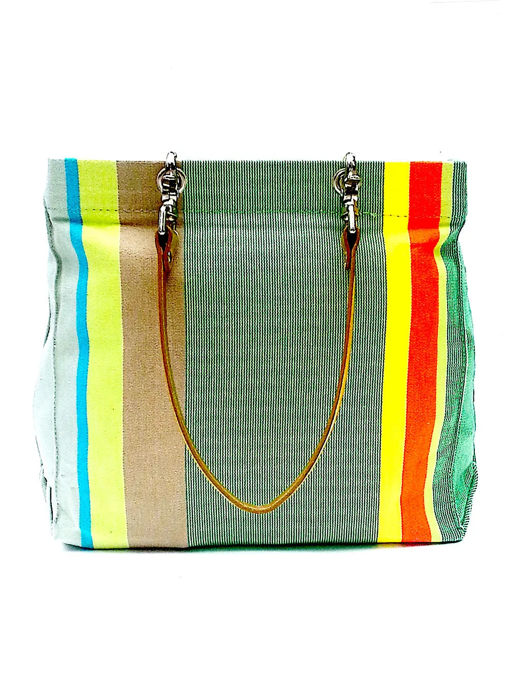 French Cotton Stripe Bags Green