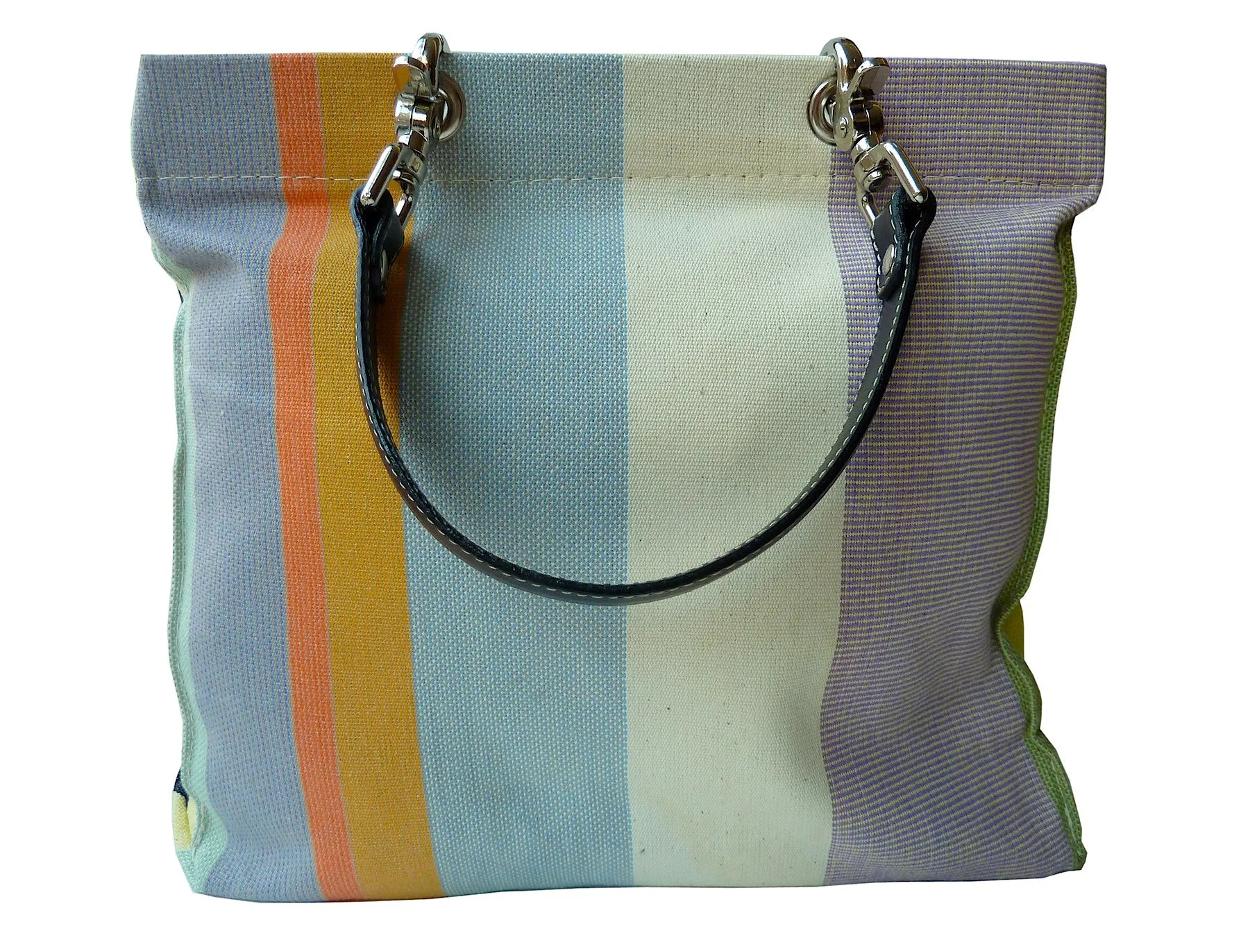 French Cotton Stripe Bags Lavender White Color Block