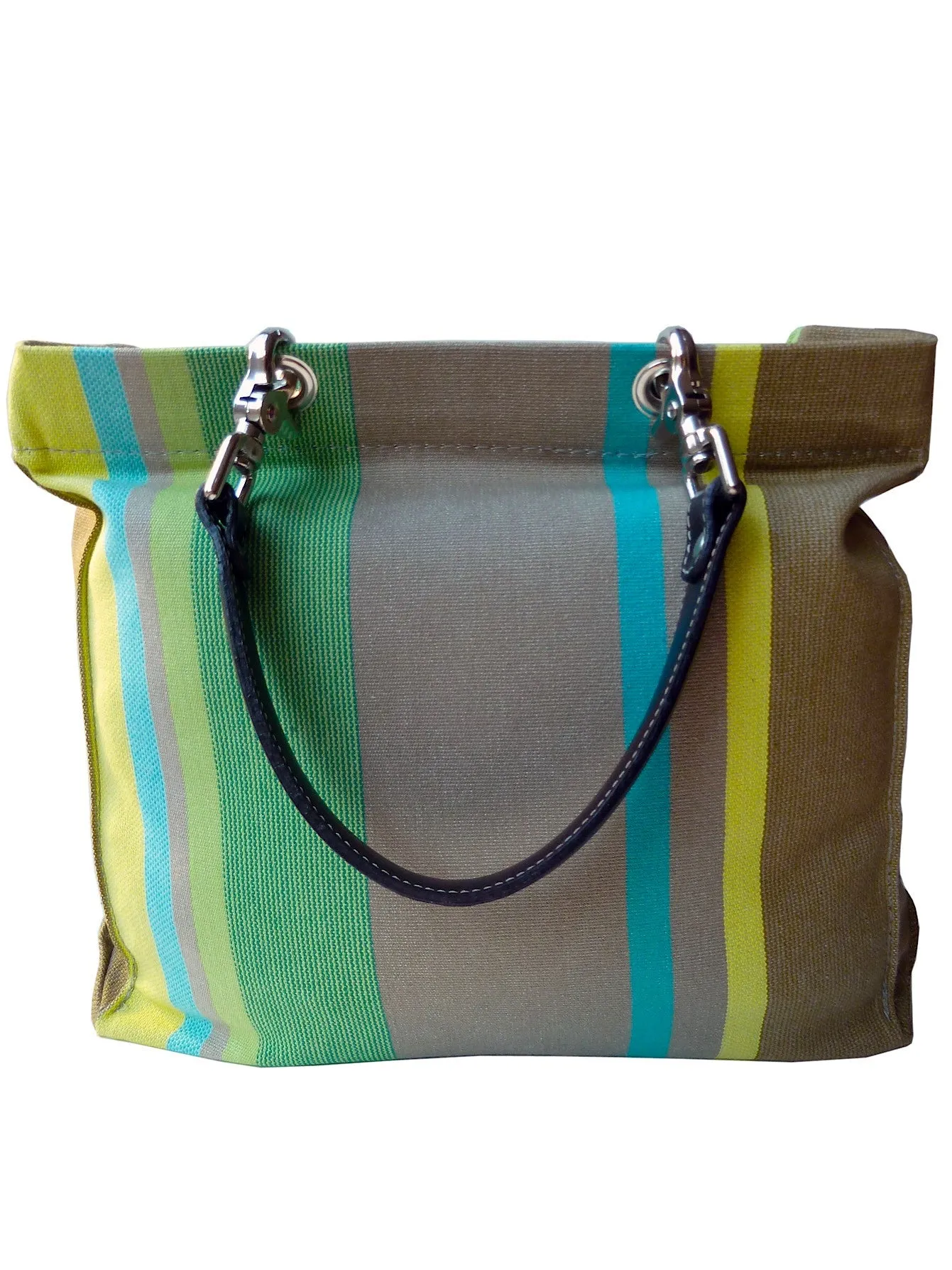 French Cotton Stripe Bags Taupe and Pink Color Block