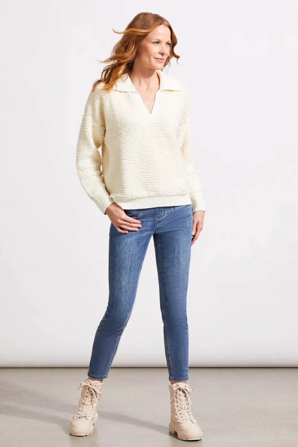 Fuzzy Johnny Collar Sweater