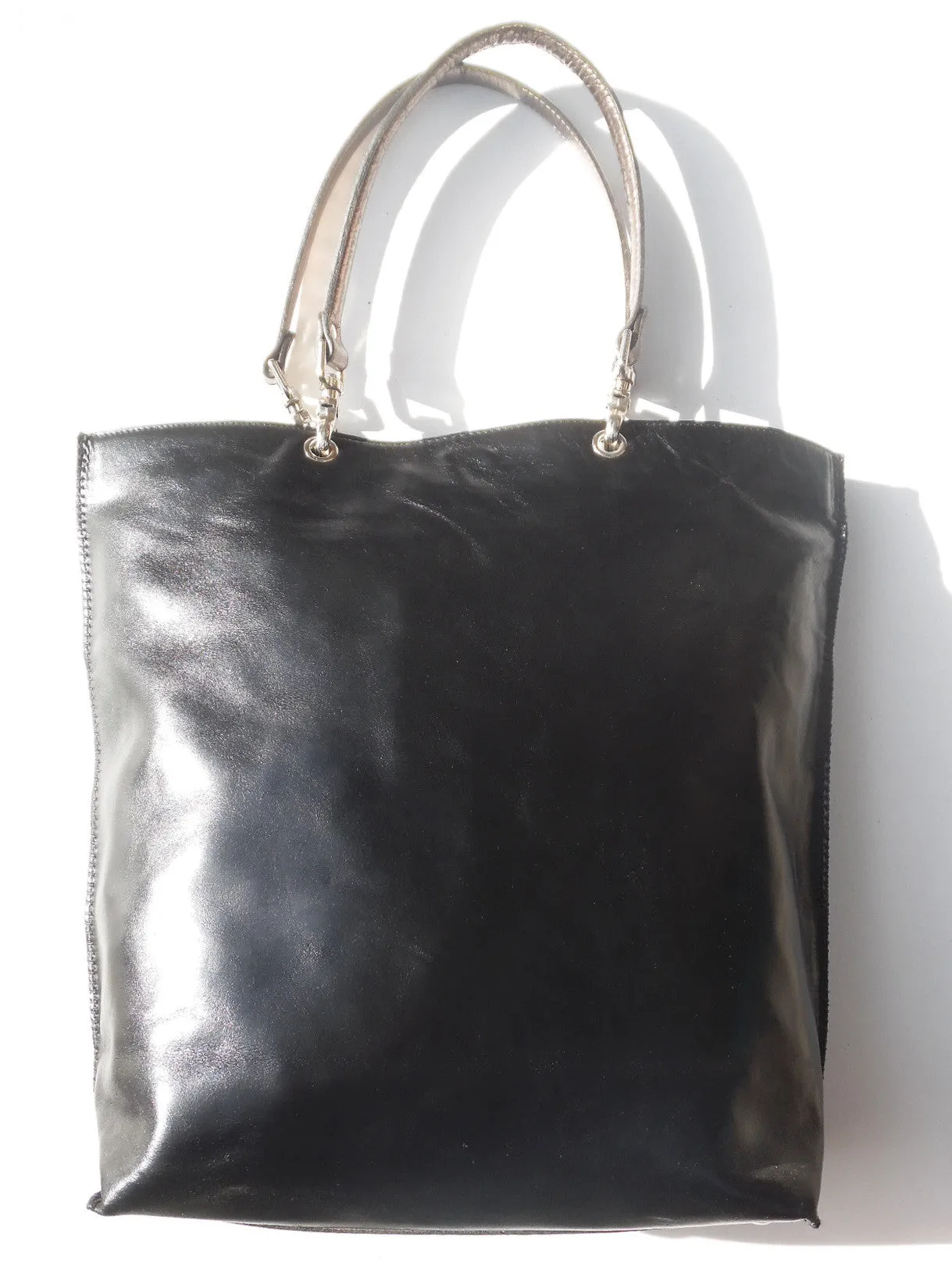 Gajumbo Tote Bag Calfskin Leather Black