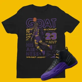 GOAT Shirt Matching Air Jordan 12 Field Purple