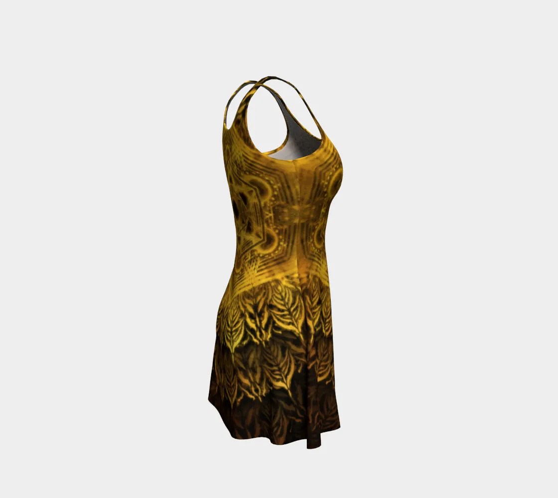 Golden Metatronic | Flare Dress | Yantrart Design