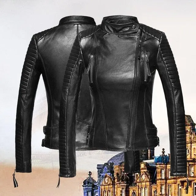 Grandeur 100% Real Sheepskin Coat Female Genuine Leather Jacket