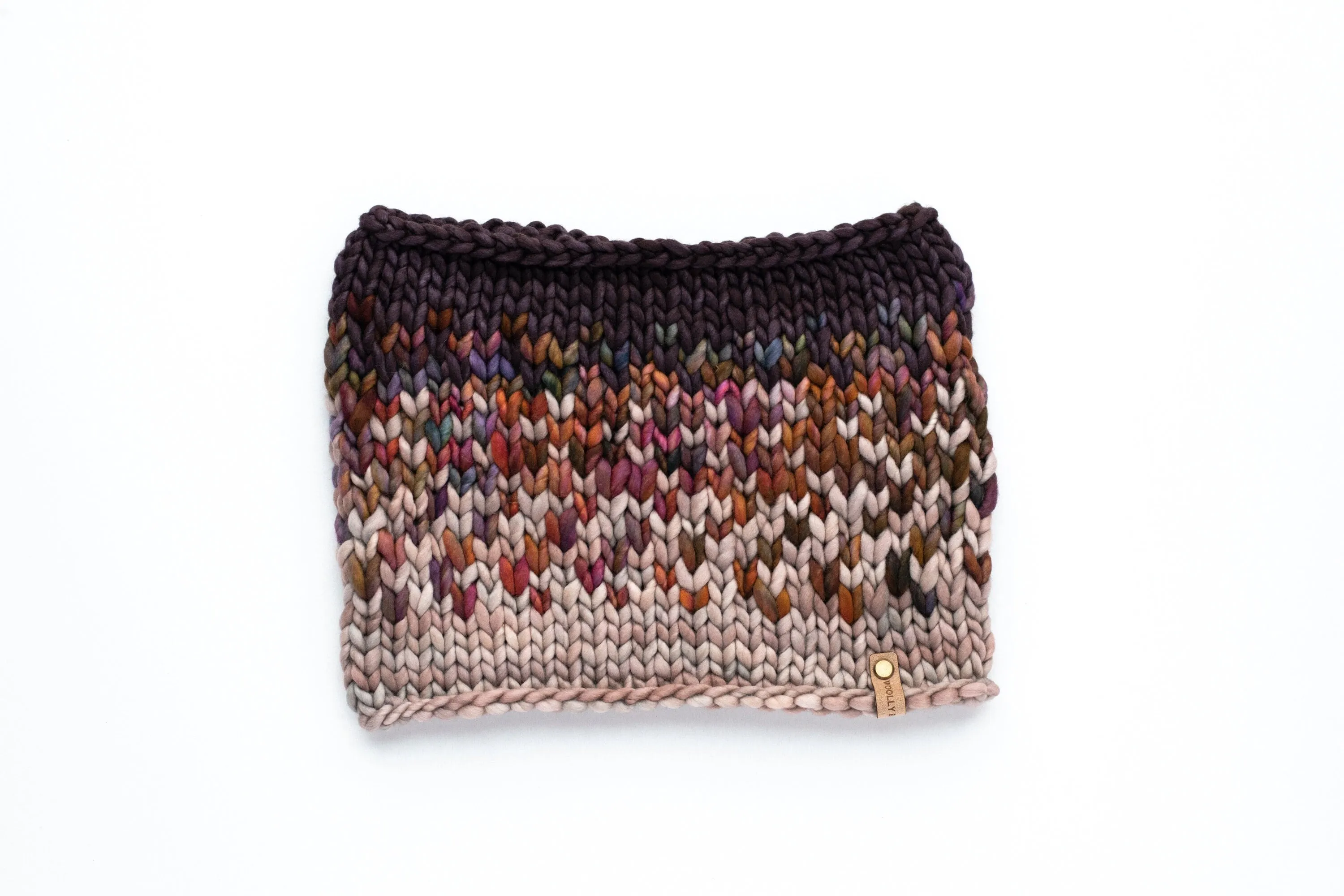 Gray and Multicolor Merino Wool Fair Isle Hand Knit Cowl