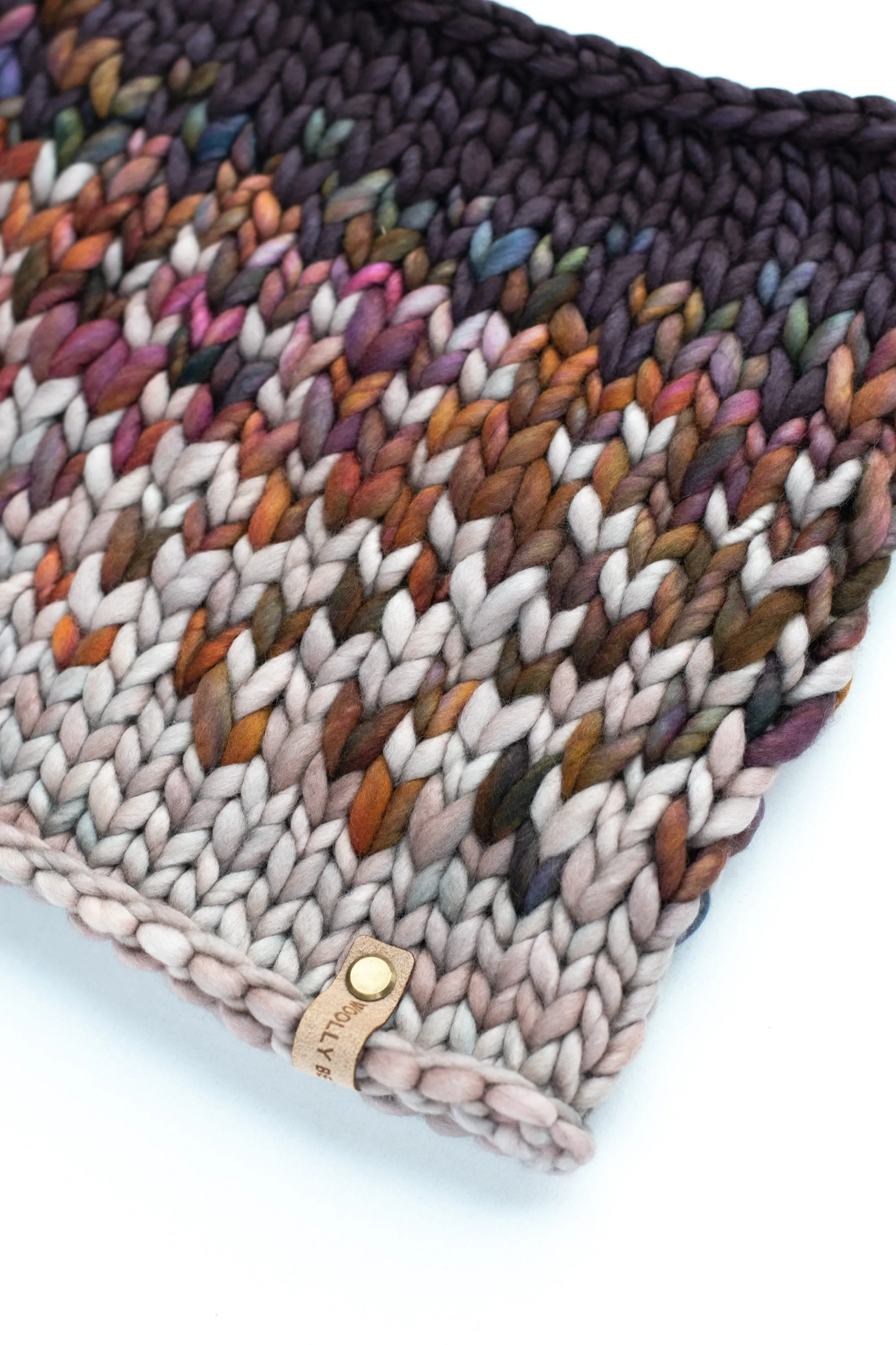 Gray and Multicolor Merino Wool Fair Isle Hand Knit Cowl