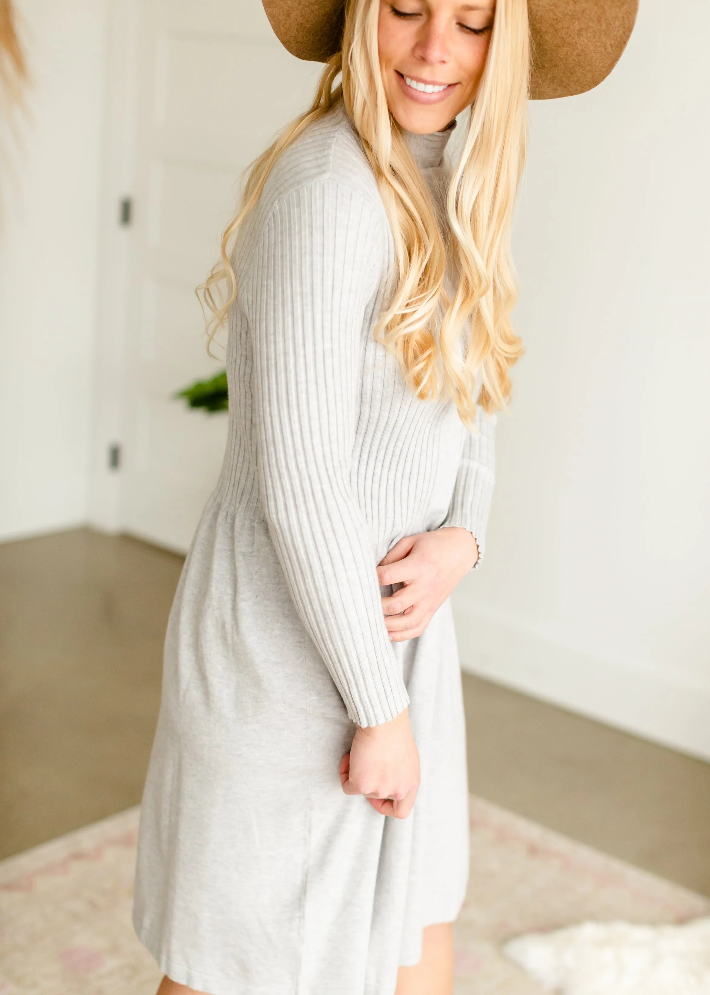 Gray Mockneck Sweater Dress - FINAL SALE