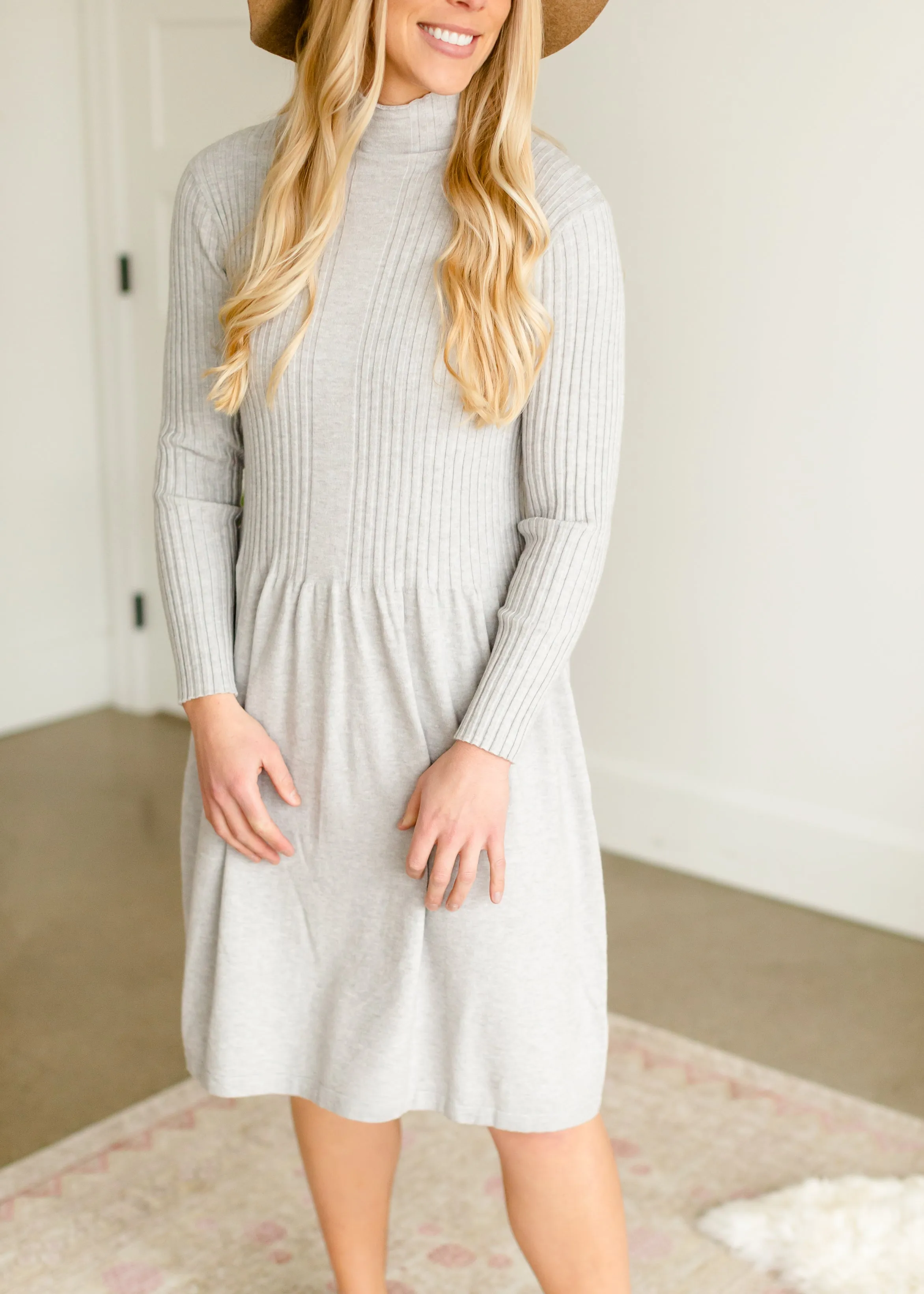 Gray Mockneck Sweater Dress - FINAL SALE